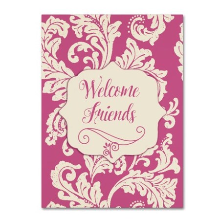 Color Bakery 'Welcome Flag Pink' Canvas Art,24x32
